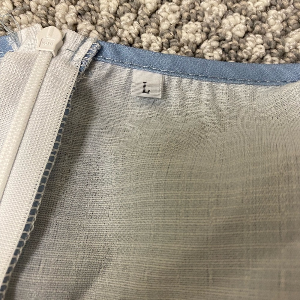 NWOT Light Blue Wrap-Style Ruffle Midi Dress - Picture 3 of 3